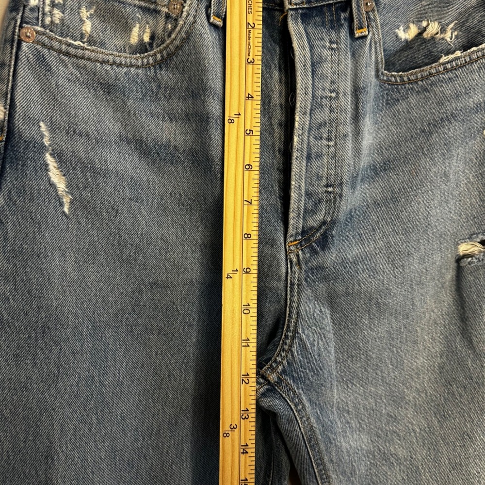 AGOLDE Riley High Rise Straight Jeans Distressed Light Wash Size 26 - Picture 6 of 10